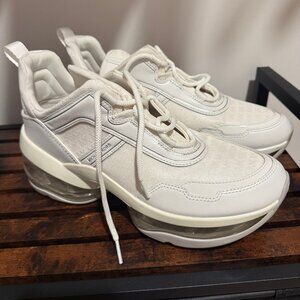 Michael Kors Olympia Xtreme Logo Jacquard And Leather Trainer White